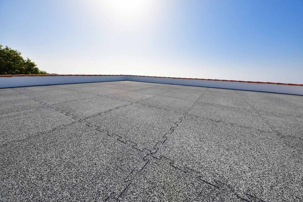 Warco-Gummibelag und Wrmeisolierung auf der gesamten Dachterrasse