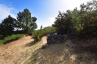 Trinkwassertank, teilweise hinter Natursteinmauer verborgen