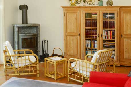 Gem�tlicher Kaminofen mit Glast�ren