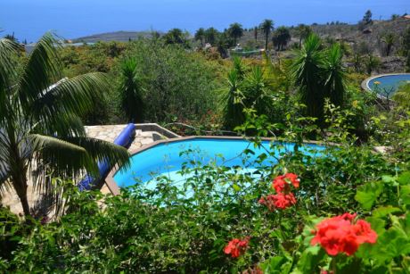 Solar beheizter Pool mit Rollabdeckung