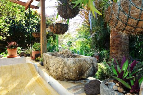 Innenhof, �berdachte Terrasse mit Aussenk�che